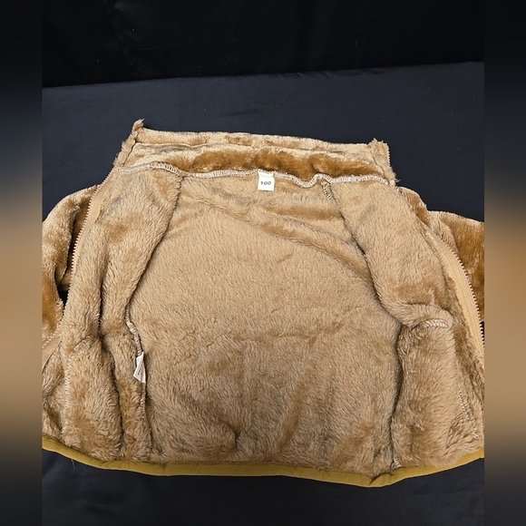 NWOT Size 100 Fits Size 6-12 Months Soft Fleece Zip Up Jacket With Pockets Brown - Picture 6 of 6